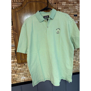 Vintage Ashworth Robert Trent Jones Hilton Head Striped Cotton Polo Size Large